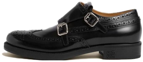 (Women) MIU MIU Church's x Miu Miu Wmns Double Monk Brogue 'Black' 5E039E-055-F0002-F-M030 (Women) MIU MIU Church's x Miu Miu Wmns Double Monk Brogue 'Black' 5E039E-055-F0002-F-M030