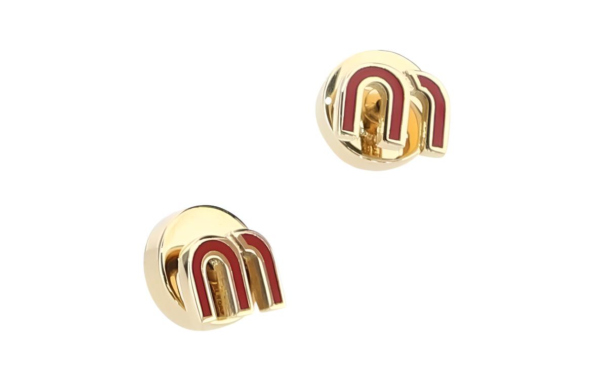 (Women) MIU MIU Classic Logo Yellow Earrings for Women. 5JO9112F6TF0011 圖 3