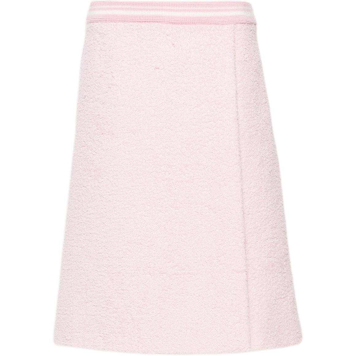 (Women) MIU MIU Comfort Knit A-Line Skirt in Petal Pink MG1592-1YU1-F0442