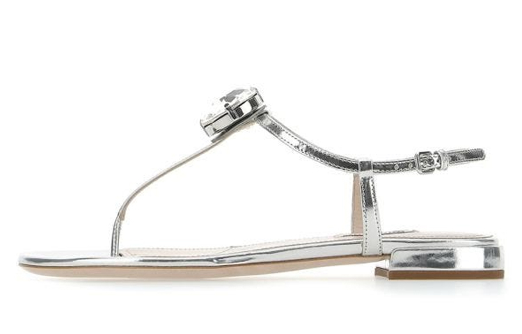 Buy (Women) MIU MIU Comfort Lightweight Casual Sandal 'Silver' 5Y946C_3L0M_F0118_F_010