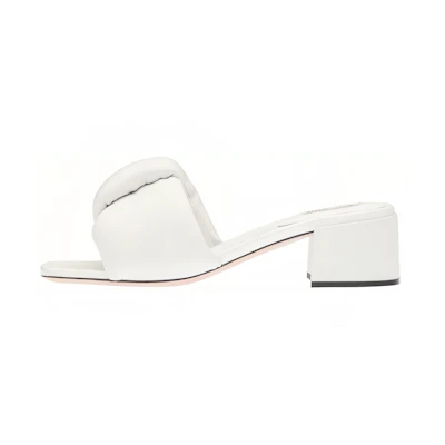 (W) MIU MIU CMFT Soft Lambskin Sandals 'White'