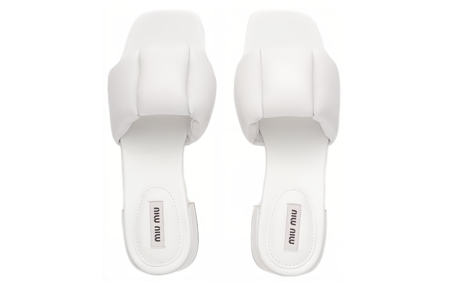 Shop (W) MIU MIU 舒适柔软羊皮凉鞋 '白色' 5XX547_LYB_F0009_F_045
