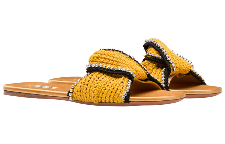 (W) MIU MIU Crochet Mules 'Yellow' 圖 3