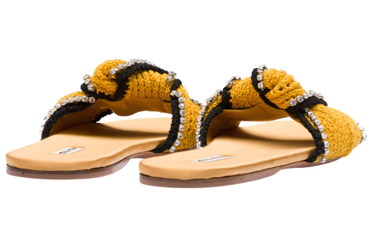 (W) MIU MIU Crochet Mules 'Yellow' 圖 4