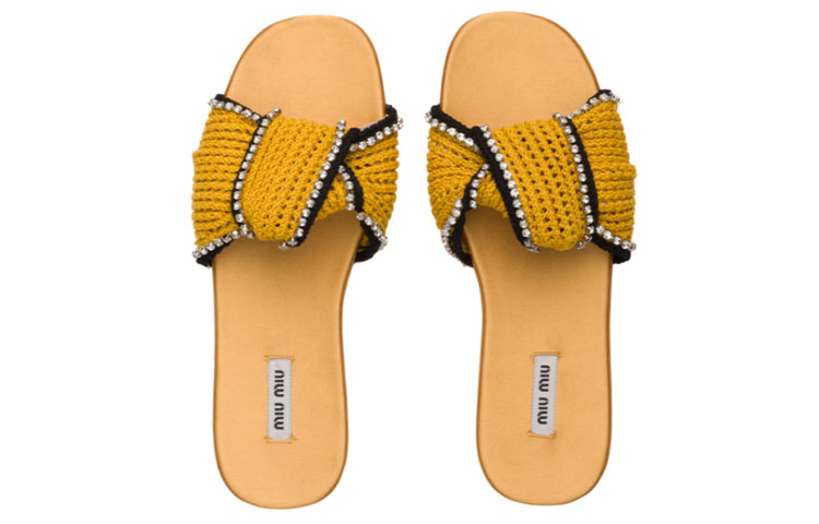 (W) MIU MIU Crochet Mules 'Yellow' 圖 5