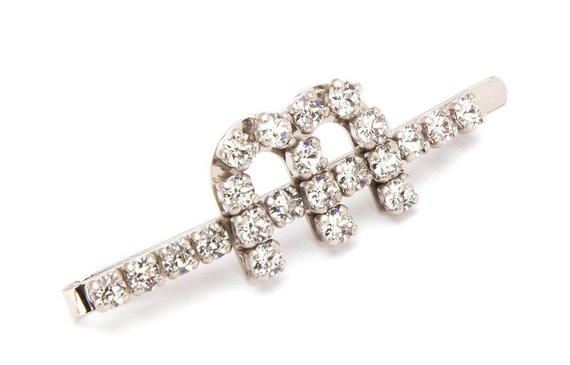 (Women) MIU MIU Crystal Hair Clip Silver Accessory for Women 5JF0392D4Y-F0ZJJ 圖 3