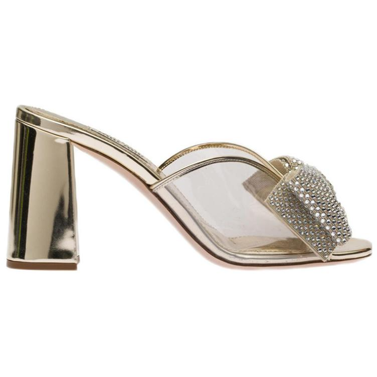 (W) MIU MIU Crystal Leather Sandals 'Metallic' 圖 2