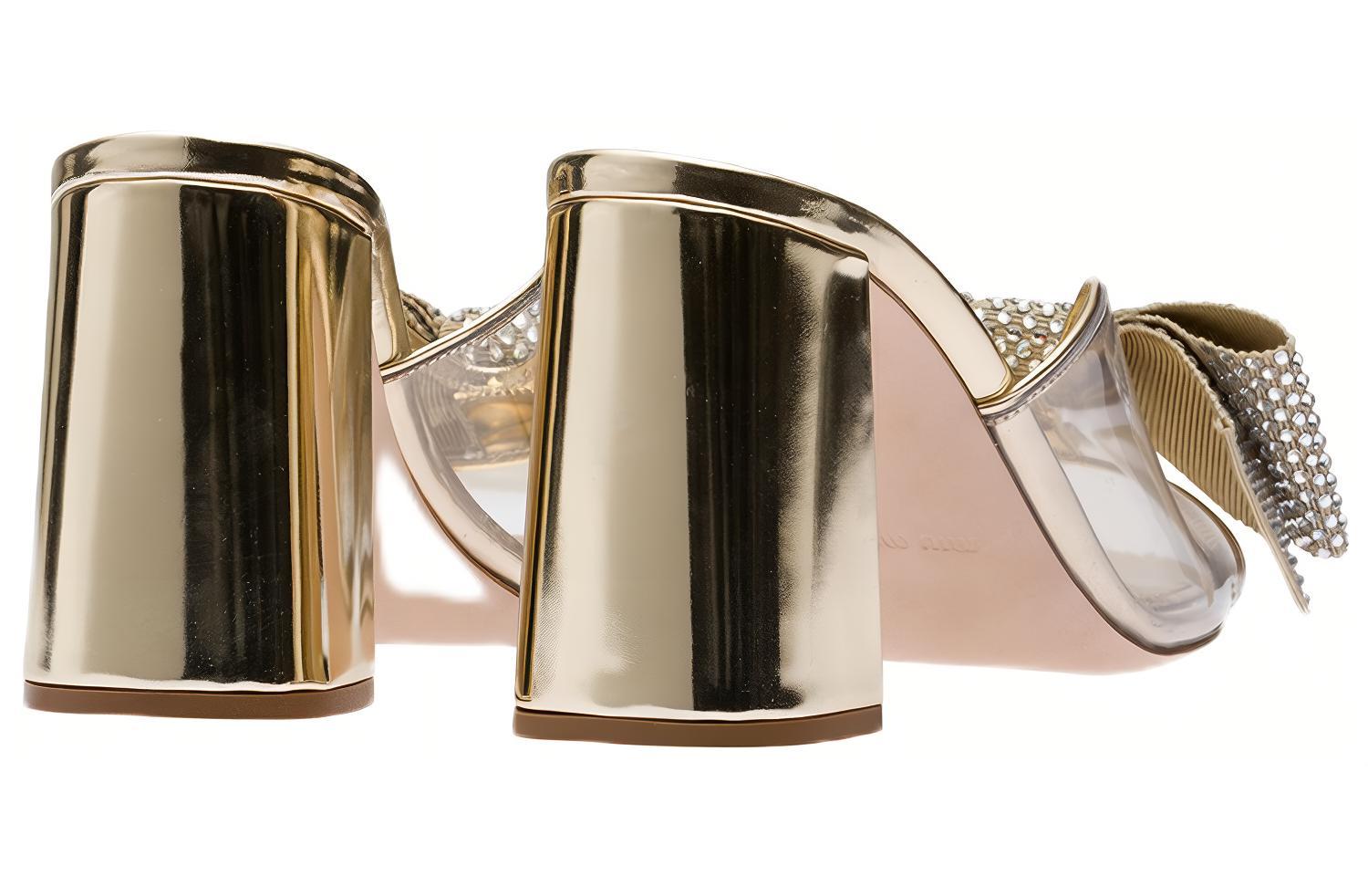 (W) MIU MIU Crystal Leather Sandals 'Metallic' 圖 5