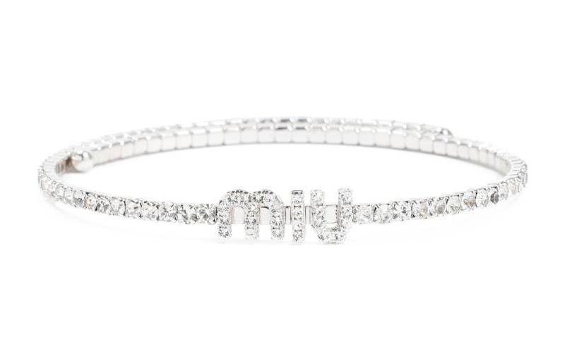 (Women) MIU MIU Crystal Letter Pendant Necklace for Women - Silver. 5JC8712DNCF0OKL