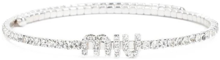 (Women) MIU MIU Crystal Letter Pendant Necklace for Women - Silver. 5JC8712DNCF0OKL (Women) MIU MIU Crystal Letter Pendant Necklace for Women - Silver. 5JC8712DNCF0OKL