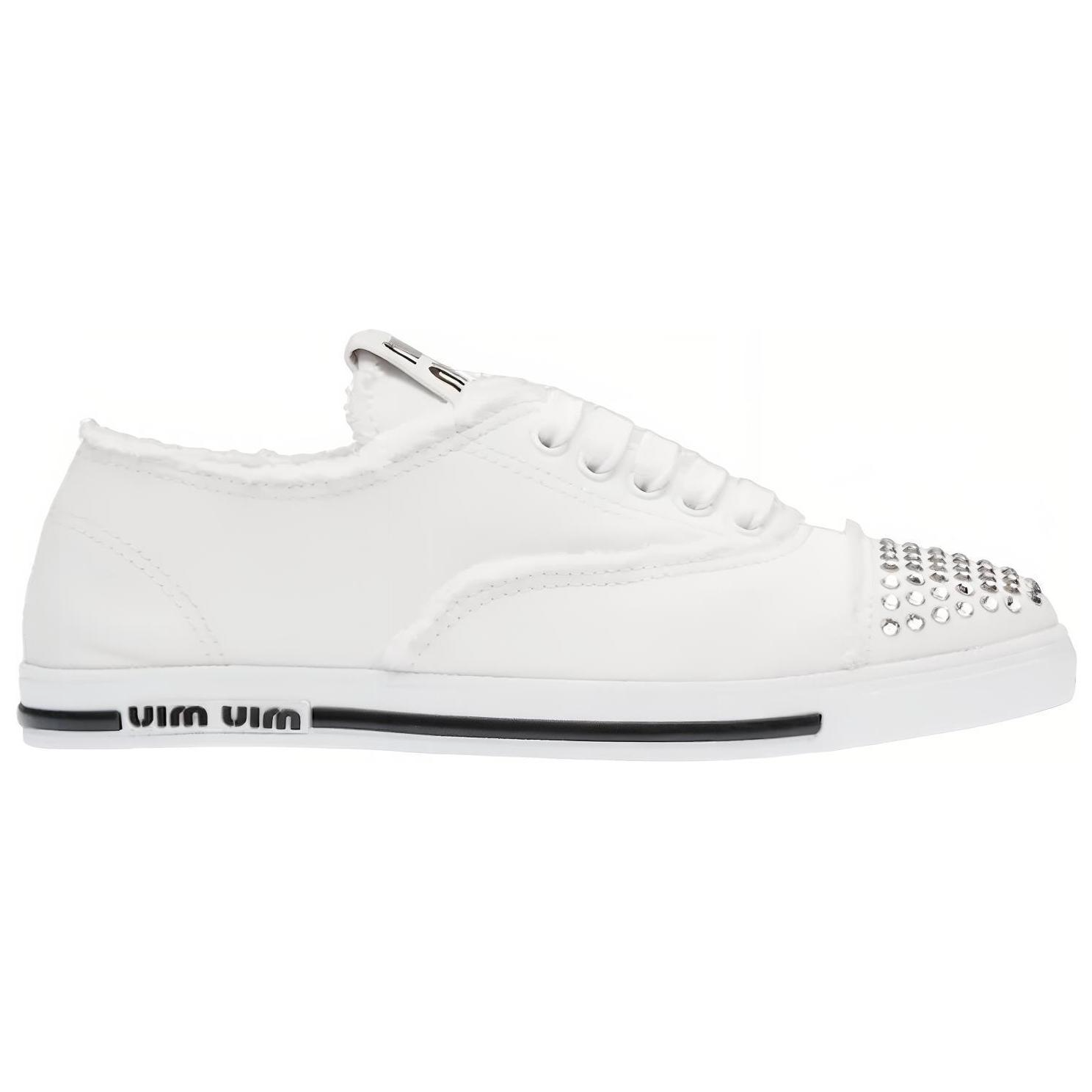 Order (W) MIU MIU 水晶铆钉时尚运动鞋 '白色' 5E722D_3F3V_F0009_F_005