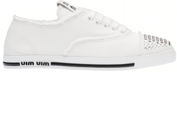 MIU MIU 缪缪 水晶鉚釘 時尚板鞋 女款 白色 Order MIU MIU 缪缪 水晶鉚釘 時尚板鞋 女款 白色