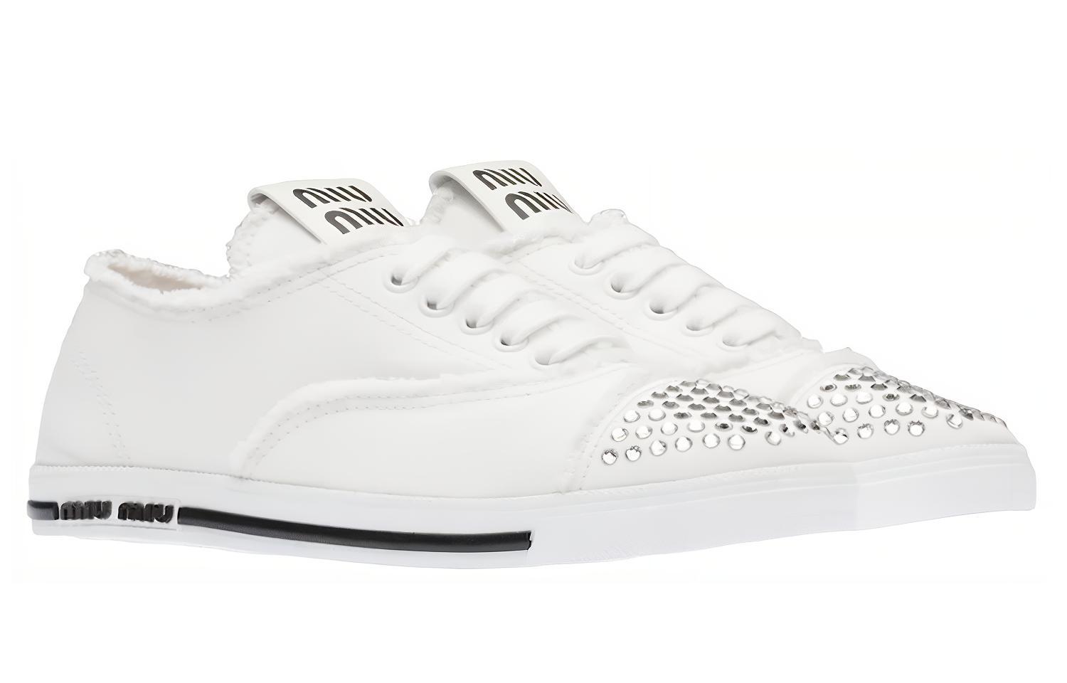 Lookbook (W) MIU MIU 水晶铆钉时尚运动鞋 '白色' 5E722D_3F3V_F0009_F_005