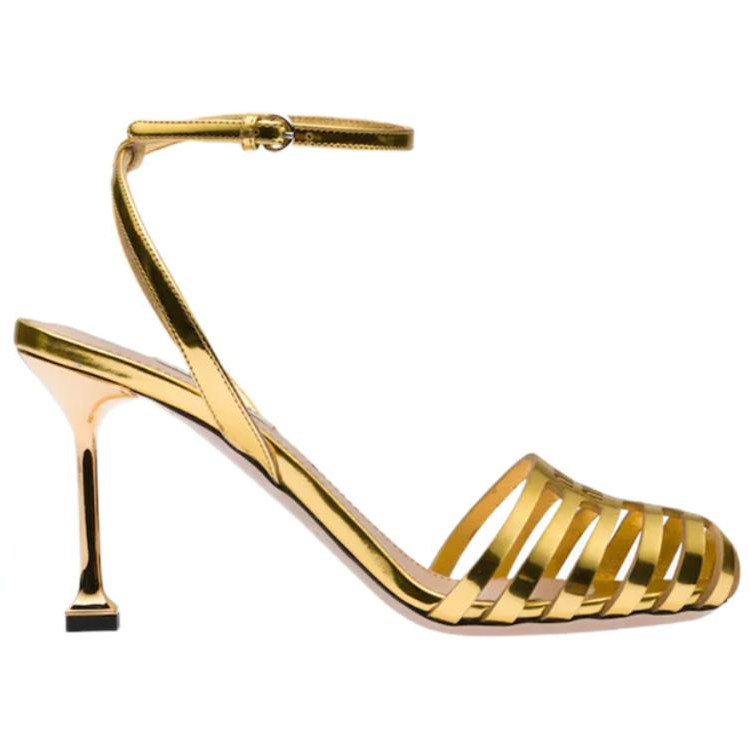 (W) MIU MIU D'Orsay 'Gold Leather Sandal' 圖 2