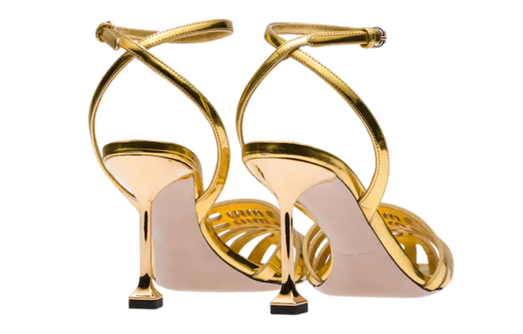 (W) MIU MIU D'Orsay 'Gold Leather Sandal' 圖 4