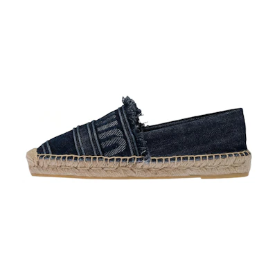 (W) MIU MIU Denim Espadrille Flats 'Navy'