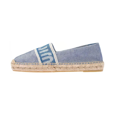 (W) MIU MIU Denim Flat 'Blue Floral'