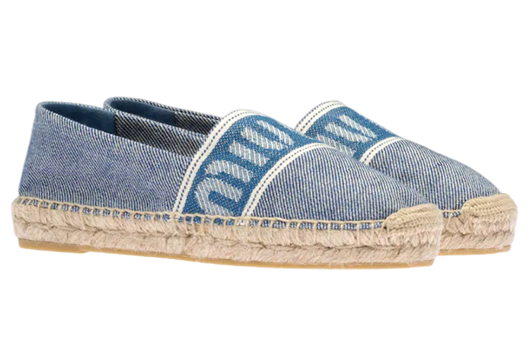 Lookbook (W) MIU MIU Sepatu Datar Denim 'Biru Floral' 5S745D_LMS_F0016_F_025