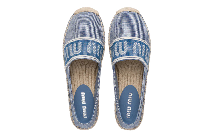 Purchase (W) MIU MIU Sepatu Datar Denim 'Biru Floral' 5S745D_LMS_F0016_F_025
