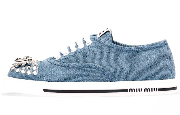 (Women) MIU MIU Denim Low-Top 'Rhinestone Blue' 5E450D_AJ6_F0008_F_005 Buy (Women) MIU MIU Denim Low-Top 'Rhinestone Blue' 5E450D_AJ6_F0008_F_005