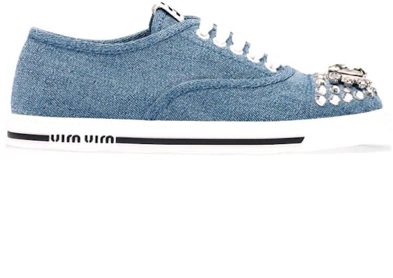 (Women) MIU MIU Denim Low-Top 'Rhinestone Blue' 5E450D_AJ6_F0008_F_005 Order (Women) MIU MIU Denim Low-Top 'Rhinestone Blue' 5E450D_AJ6_F0008_F_005
