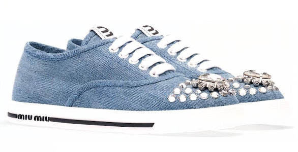 (W) MIU MIU Denim Low-Top 'Rhinestone Biru' 5E450D_AJ6_F0008_F_005 Lookbook (W) MIU MIU Denim Low-Top 'Rhinestone Biru' 5E450D_AJ6_F0008_F_005