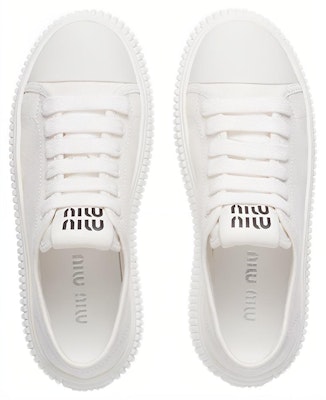 (W) MIU MIU Sepatu Denim Low-Top 'White Fashion' 5E889D_3ARS_F0009_F_005 Purchase (W) MIU MIU Sepatu Denim Low-Top 'White Fashion' 5E889D_3ARS_F0009_F_005