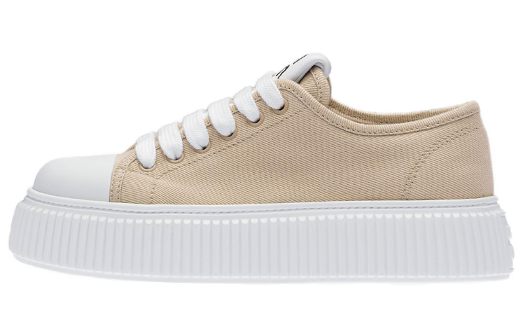 (Women) MIU MIU Denim Low-Top Sneakers 'Beige' 5E889D_3ARS_F0044_F_005