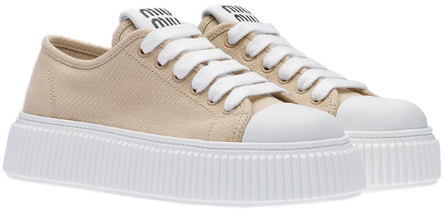 (W) Zapatillas MIU MIU de lona denim bajas 'Beige'. 5E889D_3ARS_F0044_F_005 Order (W) Zapatillas MIU MIU de lona denim bajas 'Beige'. 5E889D_3ARS_F0044_F_005