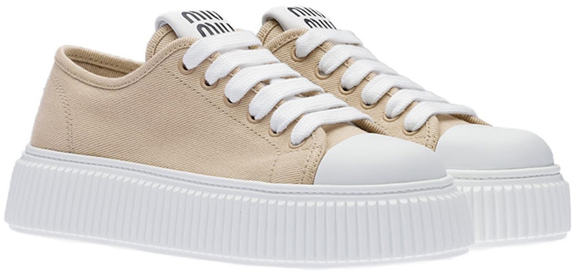 (W) MIU MIU 米乌米乌 丹宁低帮运动鞋 '米色' 5E889D_3ARS_F0044_F_005 Order (W) MIU MIU 米乌米乌 丹宁低帮运动鞋 '米色' 5E889D_3ARS_F0044_F_005