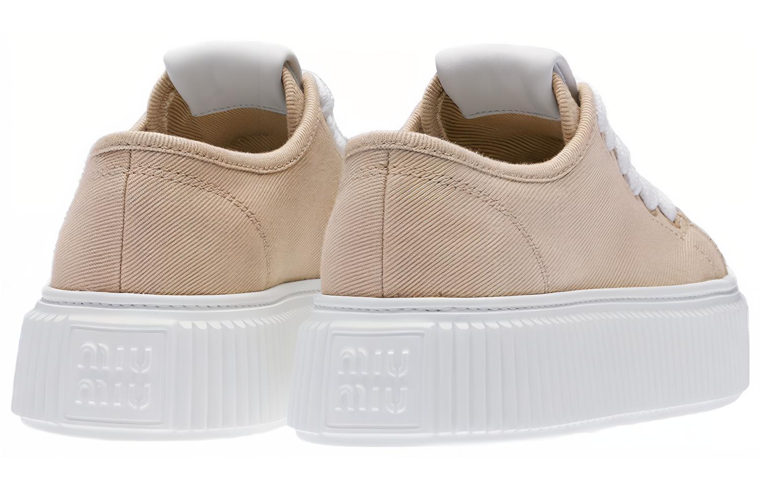 Shop (W) 미우미우 데님 로우탑 스니커즈 '베이지' 5E889D_3ARS_F0044_F_005