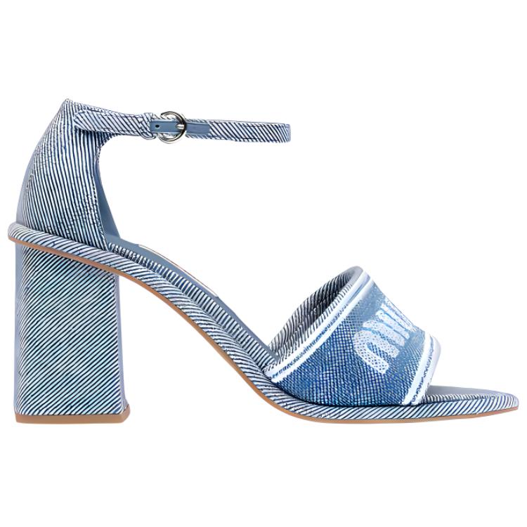 (W) MIU MIU Denim Sandals 'Blue Jacquard' 圖 2