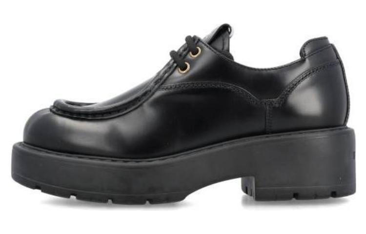 (Women) MIU MIU Double Layer Leather Loafers 'Black' 5E964D_B4L_F0002_F_055