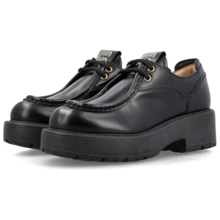 Lookbook (W) MIU MIU Lapisan Dua Kasut Kulit Loafers 'Hitam' 5E964D_B4L_F0002_F_055