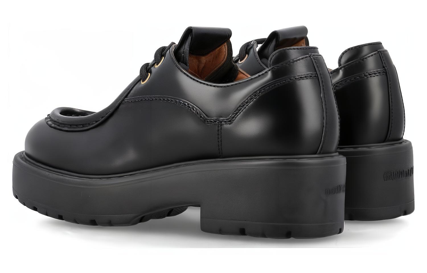 Purchase (W) MIU MIU Lapisan Dua Kasut Kulit Loafers 'Hitam' 5E964D_B4L_F0002_F_055