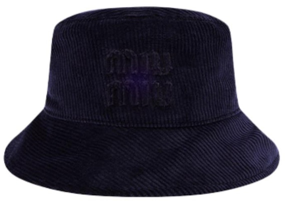 (W) MIU MIU 刺繍ロゴ バケットハット レディース - ホワイト/ブルー/ブラウン 5HC196_2F81 Order (W) MIU MIU 刺繍ロゴ バケットハット レディース - ホワイト/ブルー/ブラウン 5HC196_2F81