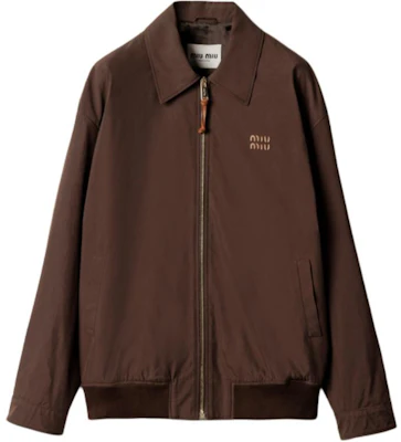 (W) Miu Miu 刺繡標誌修身棉質外套 可可棕色 SS25 ML1265-12NS-F0324-S-OOO Buy (W) Miu Miu 刺繡標誌修身棉質外套 可可棕色 SS25 ML1265-12NS-F0324-S-OOO