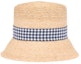 Order (W) MIU MIU 자수 로고 플레이드 버킷 햇 네추럴/블루 액세서리 5HC307-2F8I-F075R