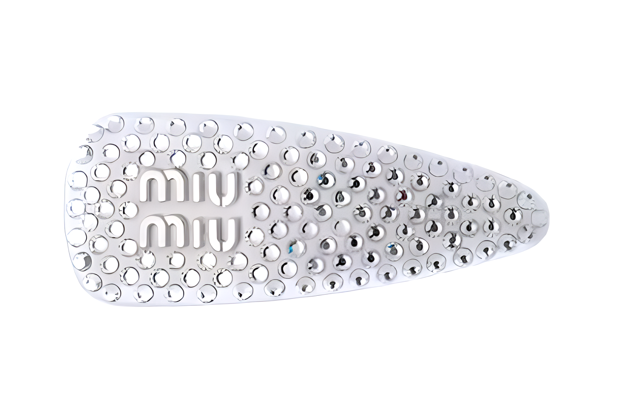 (Women) MIU MIU Engraved Logo Embellished Hair Clip  Silver. 5IF092_2DDK_F0009