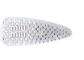 (Women) MIU MIU Engraved Logo Embellished Hair Clip Silver. 5IF092_2DDK_F0009 (Women) MIU MIU Engraved Logo Embellished Hair Clip Silver. 5IF092_2DDK_F0009