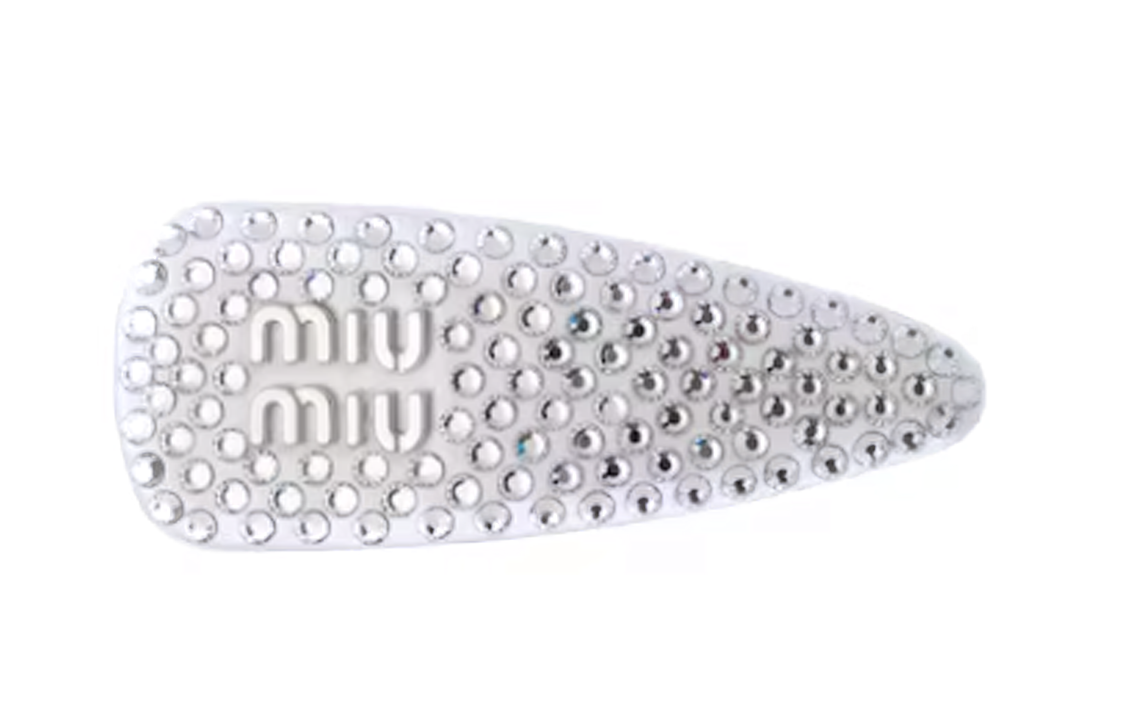 Order (W) 미우미우 각인 로고 장식 헤어 클립 실버. 5IF092_2DDK_F0009