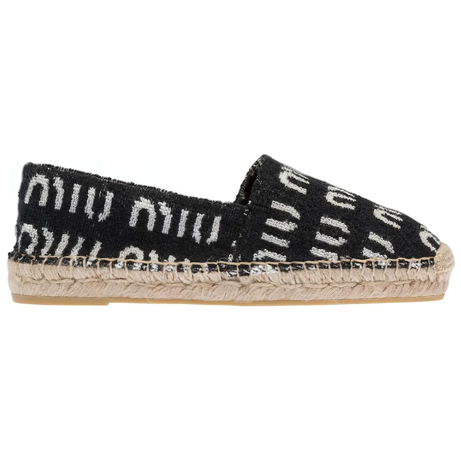 Order (W) Espadrilles Plates MIU MIU ''Noir'' 5S746D_I6E_F0TRO_F_025