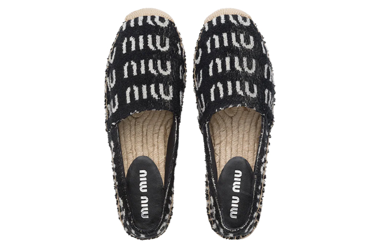 Purchase (W) Espadrilles Plates MIU MIU ''Noir'' 5S746D_I6E_F0TRO_F_025