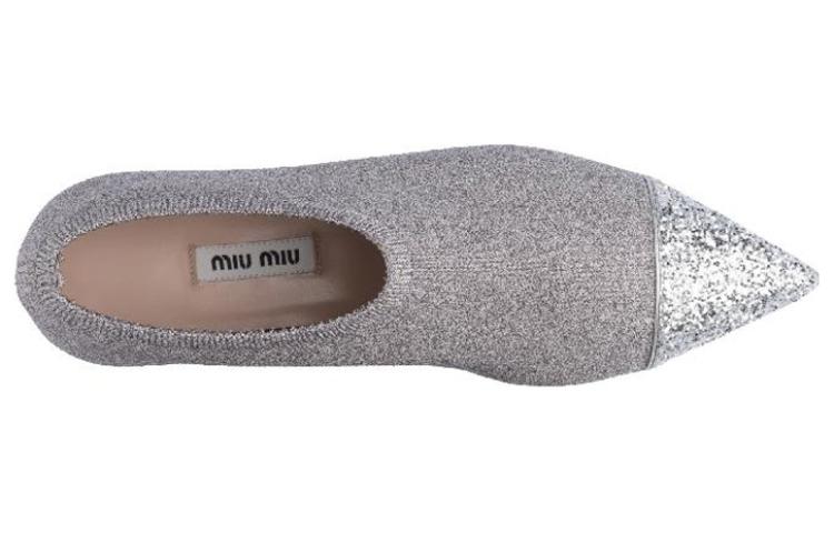 Lookbook (W) MIU MIU Stoffen Platte Sneakers ''Zilver'' 5S394C_3KTU_F0VCV