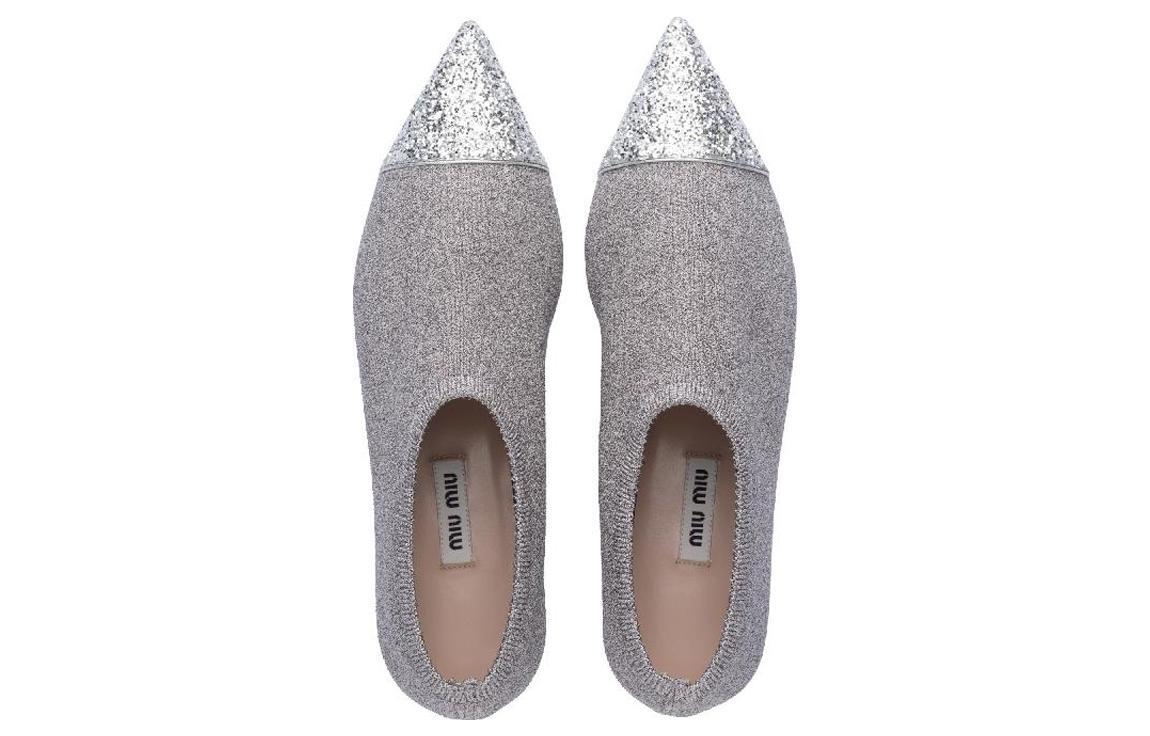 Purchase (W) MIU MIU Stoffen Platte Sneakers ''Zilver'' 5S394C_3KTU_F0VCV