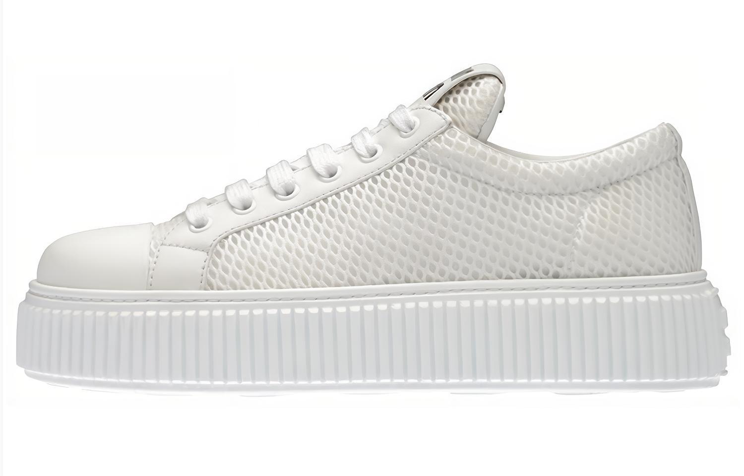 (W) MIU MIU Fabric Mesh Platform Sneaker 'White Fashion'