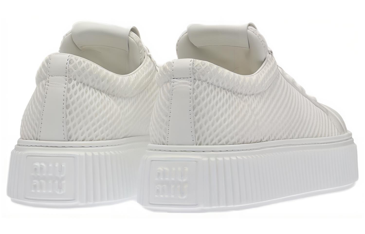 (W) MIU MIU Fabric Mesh Platform Sneaker 'White Fashion' 圖 4