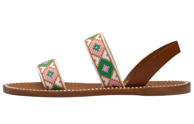 (W) MIU MIU Fabric Sandals 'Pink Green'