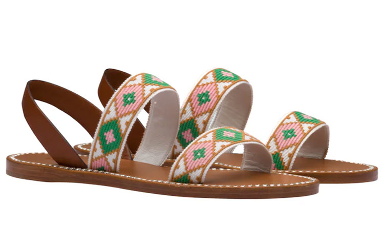 (W) MIU MIU Fabric Sandals 'Pink Green' 圖 2