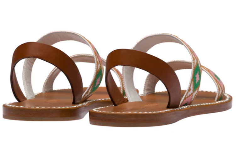 (W) MIU MIU Fabric Sandals 'Pink Green' 圖 3